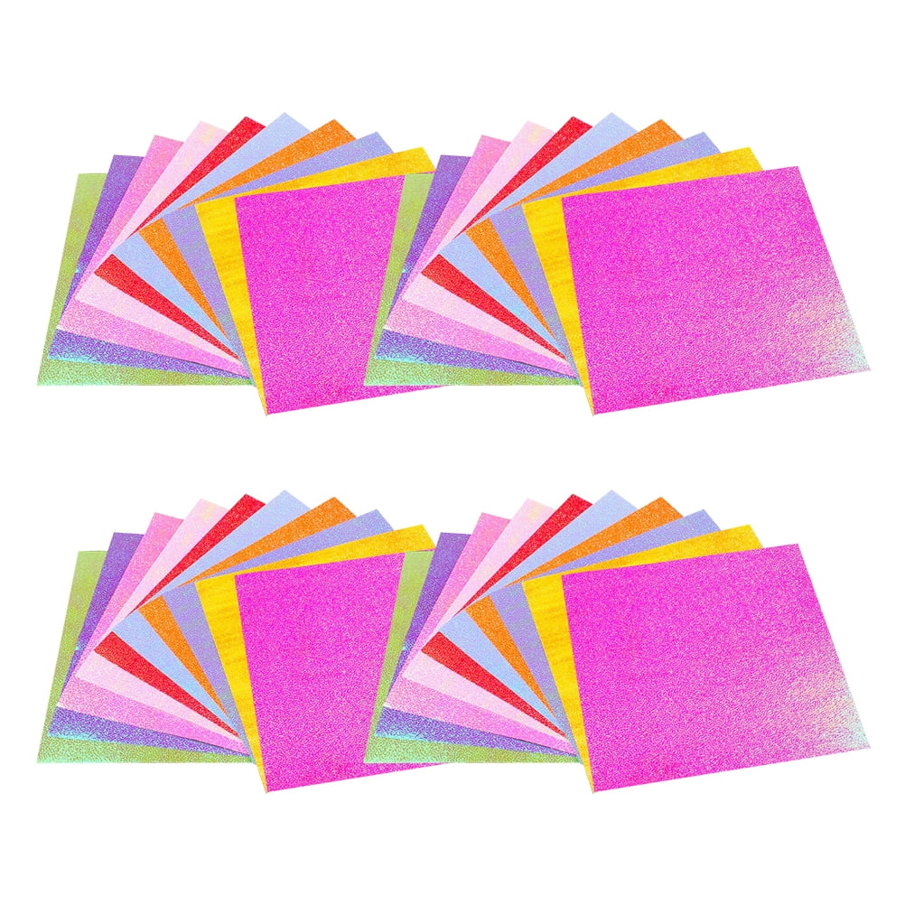 50 piezas de papel brillante hecho a mano plegable origami iridiscente ...
