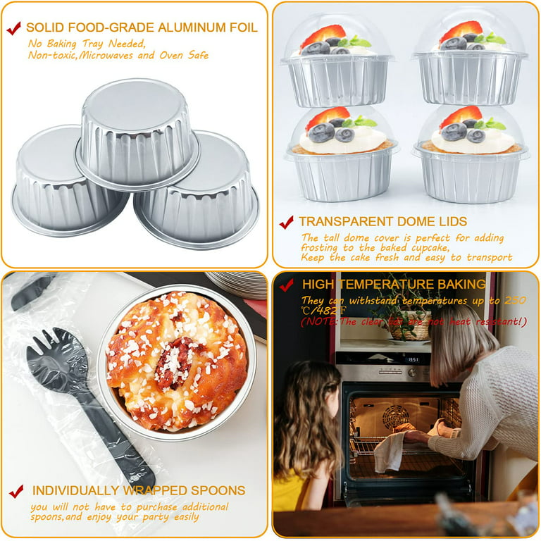 Cupcake Liners 50 Pack 5oz Aluminum Foil Baking Cups Muffin Tin