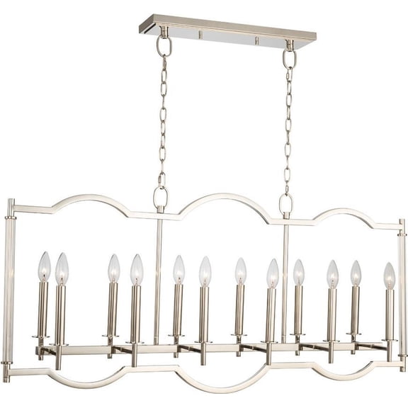 Provence Polished Nickel 12 Light Island Fixture