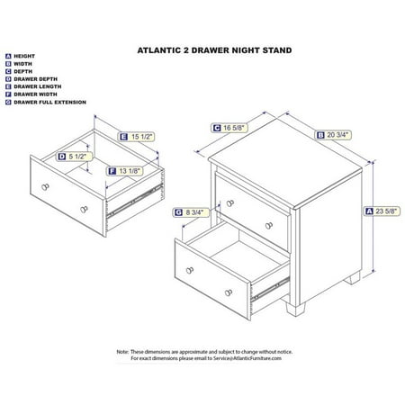 Drawer Dresser And 2 Nightstand, Atlantic 6 Drawer Dresser White