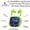 Green, variant on Dual touch wireless earbuds 2-pack with LED display, long battery, stereo sound, low latency & transparent case. Ideal for couples, gaming, men’s and Valentine gifts