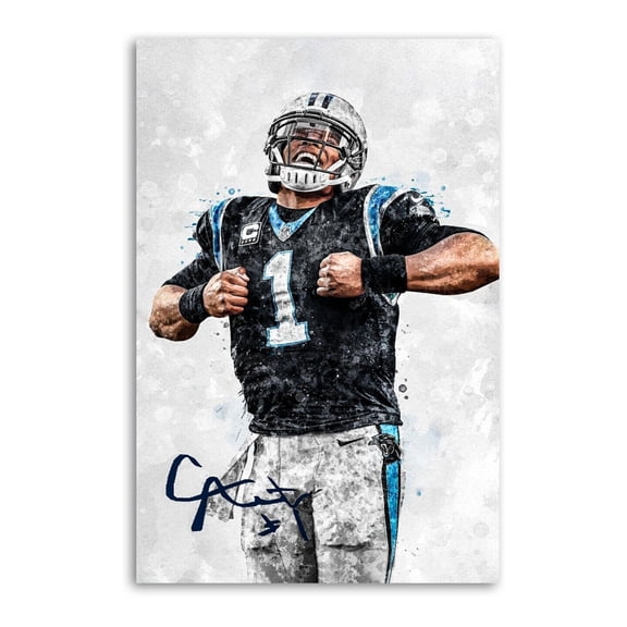 Cam Newton Signed Poster Picture Print Canvas Poster Wall Paint Art Posters Decor Modern Home Artworks Gift 16x24inch(40x60cm)
