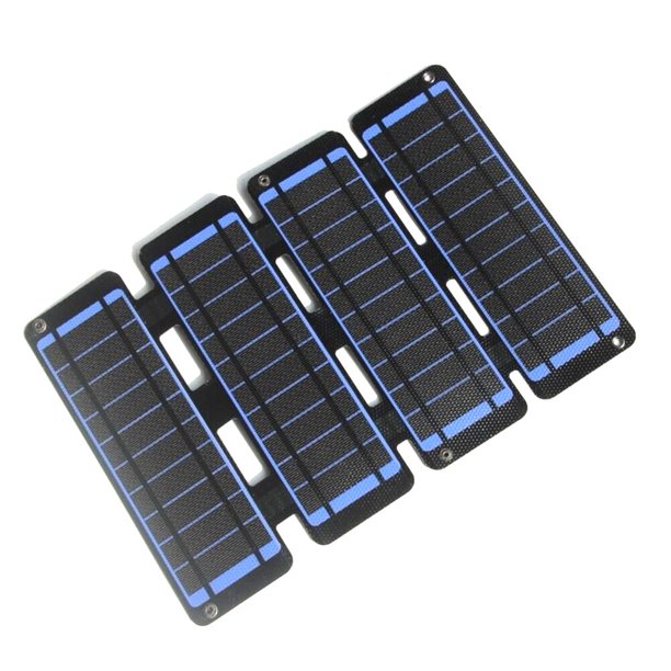 ETFE Panel Solar plegable, bolsa portátil para exteriores, salida USB, cargador de energía para teléfono móvil, azul, 13W, 5V Fivean unisex