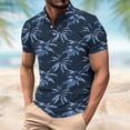 thumbnail image 2 of Camisetas de Manga Larga para Hombres Casual Impreso Botón Turndown Cuello Suéter Blusa, Cuarto de Manga Poliéster para Uso Diario Al Aire Libre, 2 of 5
