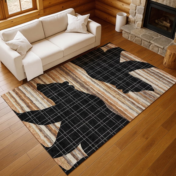 Addison Rugs Chantille Indoor/Outdoor Transitional Lodge Black Machine Washable Rectangle Rug, 10' x 14'