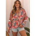 thumbnail image 5 of Women's Multicolor Boho Floral Long Sleeve V-Neck Blouse, 5 of 5