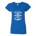 thumbnail image 2 of Wild Bobby, My Savior Is Tougher Than Nails Revelation 1:18, Inspirational Christian, Women Standard V-Neck Tee, Royal, XX-Large, 2 of 5