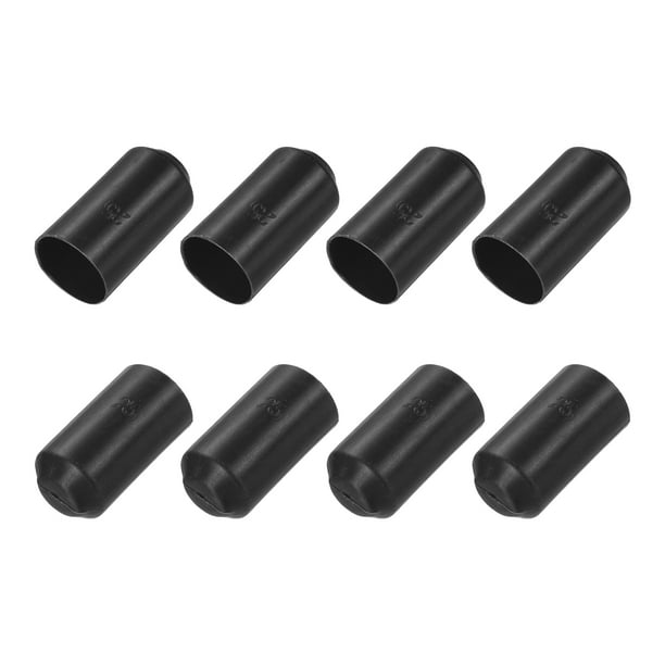 Uxcell 8Pcs Tapas de Termocontracción 25mm ID x 50mm L 2:1 Relación Tapas de Tubo Termocontraíble Selladas Impermeables Adhesivas para Cables Eléctricos, Negro