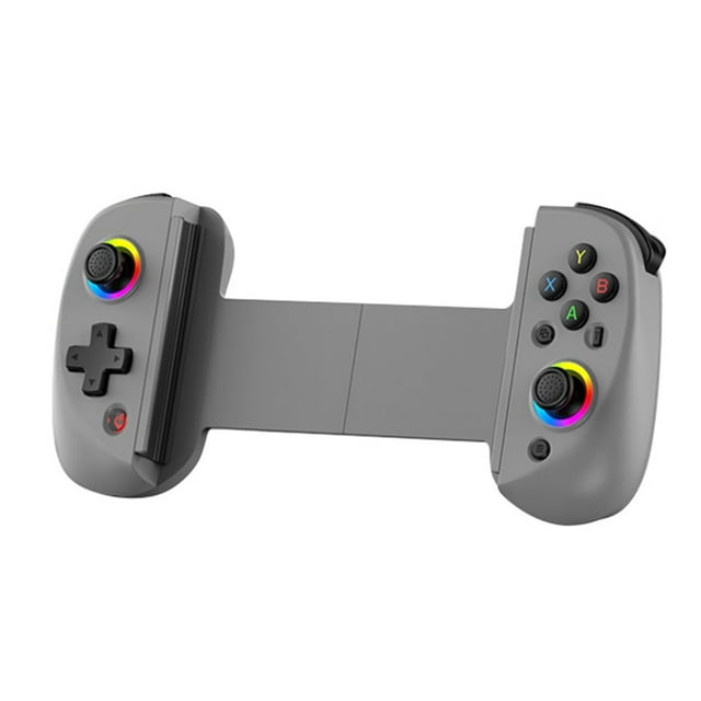Mando telescópico Jixopn D8 para teléfono móvil con turbo, giroscopio de 6 ejes y vibración, inalámbrico, compatible con Bluetooth, luz RGB 5.2, compatible con Android, iOS, PS3, PS4,