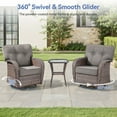 thumbnail image 6 of PARKWELL 5 Pieces Patio Furniture Set with Swivel Chairs, Outdoor All-Weather Wicker Conversation Sofa Set with Rattan Rocking Chair, Coffee Table and 5" Thick Cushion for Porch Deck, Brown/Gray, 6 of 10
