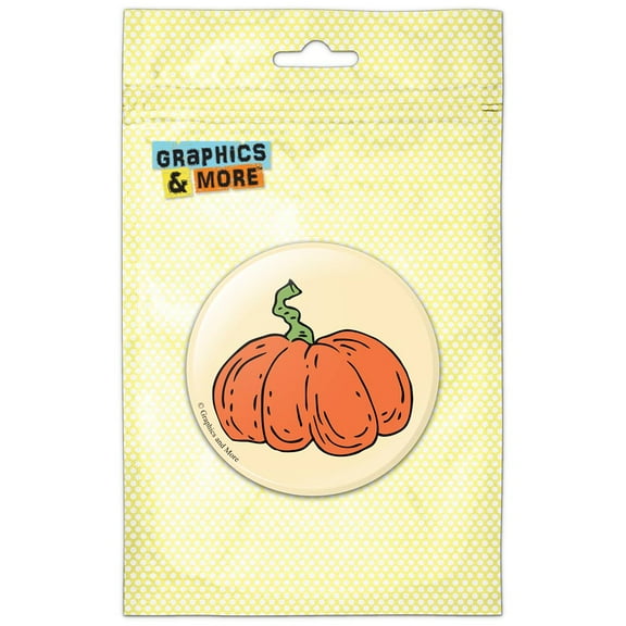 Quirky Pumpkin Fall Harvest Pinback Button Pin Badge