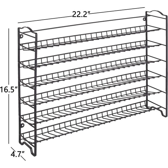 Spice Rack Organizer with 72 Empty Square Spice Jars, 340 Labels & Chalk Marker for Countertop Cabinet Wall Mount Black