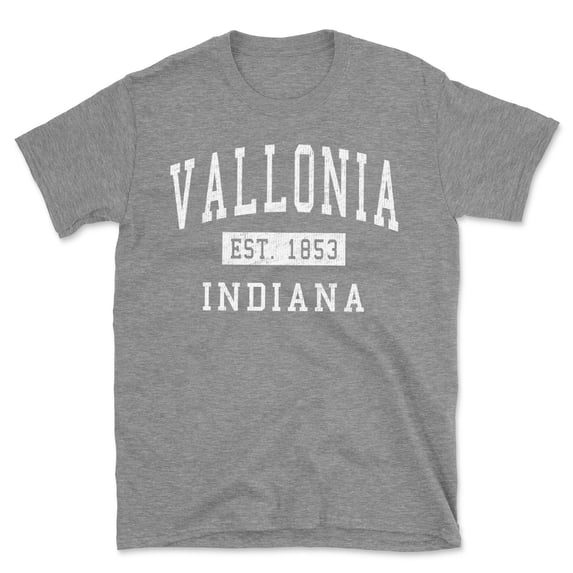 Vallonia Indiana Classic Established Men's Cotton T-Shirt