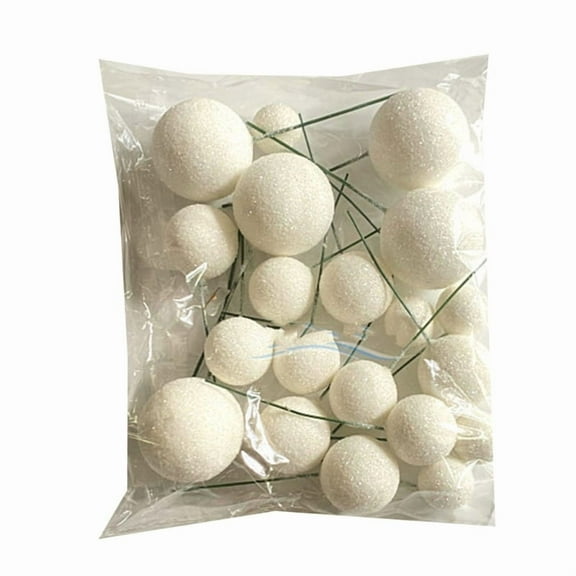 20pcs Ball Shaped Cake Topper Cake Decoration DIY Glitter Cupcake Insert for Birthday Christmas Wedding Baby Shower