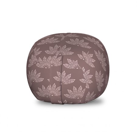 Floral Storage Toy Bag Chair  Pattern of Lotus Flower Inspired Oriental Curlicue Motifs in Pastel Tones  Stuffed Animal Organizer Washable Bag  Small Size  Pale Mauve Taupe Rose  by Ambesonne