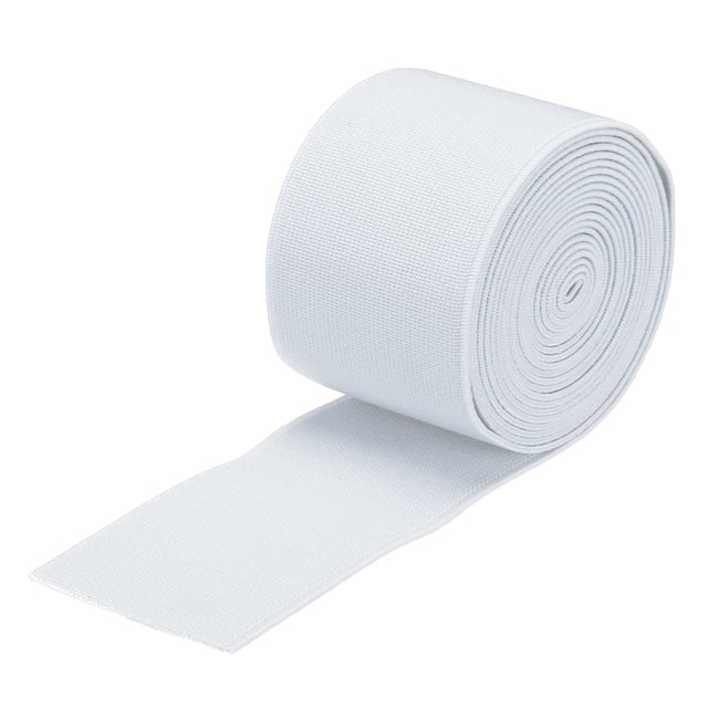 Bandas elásticas Uxcell para coser, banda elástica de doble cara, alta elasticidad para pelucas y pantalones, blanca, 5 yardas