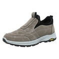 thumbnail image 6 of Mens Sneakers Trendy Stitching Suede Slip on Loafers Outdoor Hiking Walking Athletic Shoes Non Slip Work Shoes Khaki Size 11, 6 of 6
