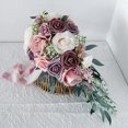 thumbnail image 4 of Elegant Teardrop Bridal Bouquet Silk Flower Artificial Wedding Bouquet for Bride, 4 of 6