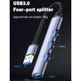 thumbnail image 2 of Hub USB 4 en 1 Adaptador multipuerto USB con 1 puerto USB 3.0 Hubs USB 3 puertos USB 2.0 para MacBook Pro, portátiles con Windows y otros dispositivos con interfaz USB, 2 of 5