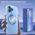 thumbnail image 3 of Magnetic for iPhone 14 Pro Max Phone Case, [Military Grade Drop Tested][Compatible with Magsafe] Camera Lens Protetion Translucent Matte Slim Case for iPhone 14 Pro Max Case (6.7"), Blue, 3 of 12