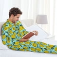 thumbnail image 6 of Picia Lemon1 Pattern Men’s Long-Sleeve Sleepwear Set - Soft 2-Piece Loungewear with Pockets, Comfy PJs for Relaxing Nights-X-Large, 6 of 7