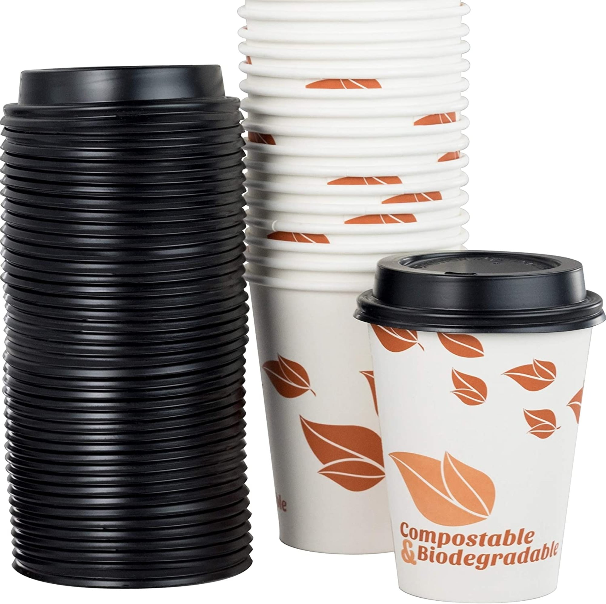 Avant Grub 12 oz Paper Coffee Cups & Dome Lids 100 Pack - Walmart.com