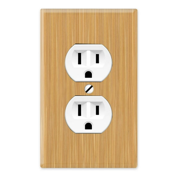 WIRESTER 1-Gang Duplex Outlet Cover Wall Plate/Switch Plate Cover, Bamboo Wood Texture