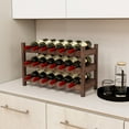 thumbnail image 2 of Gymax 3 Tier 18 Bottle Wine Storage Cabinet Shelf Bamboo Wine Rack for Wine Lovers, 2 of 10