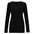 thumbnail image 3 of Hauts Amples Grande Taille à Manches Longues Col en V pour Femmes, 3 of 9