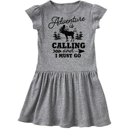 

Inktastic Adventure is Calling and I Must Go with Moose Gift Toddler Girl Dress