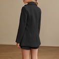 thumbnail image 4 of TBWNWG Girls Two Piece Button Down Long Sleeve Short formal Outfit for Everyday Casual School Spring Summer Girls Age 3 to 14, 4 of 7