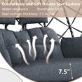 thumbnail image 6 of SWITTE Swing Egg Chair with Stand 2 Person Black Wicker Egg Chairs Indoor & Outdoor, 6 of 8