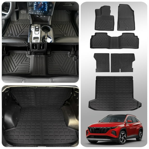 Floor Mats For 2022 2023 2024 2025 Hyundai Tucson Trunk Mat Cargo Liner Cargo Mat TPE All Weather Back Seat Cover Protector Tucson Accessories