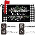 thumbnail image 6 of Floral Wreath Buffalo Plaid Mailbox Covers Spring Leaves Welcome Mail Box Covers Magnetic White Black Plaid Post Case Covers Outdoor Garden Decorations Standard Size 18x21 Inches, 6 of 6