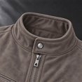 thumbnail image 7 of FchengtaiS Mens Suede Bomber Jacket Stand Collar Zip Up Wind Resistant Jacket Winter Warm Outerwear with Multi Zipper Pockets, 7 of 7
