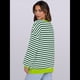 thumbnail image 4 of Sudaderas A Rayas para Mujer, Camisetas de Larga con Cuello Redondo de Gran Tamaño, Jersey Y2K, Ropa de Moda de Otoño Verde S, 4 of 8
