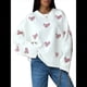 thumbnail image 1 of Sudadera Holgada de Punto con Cuello Redondo y Larga con Bordado de Corazón para San Valentín para Mujer y Rojo M, 1 of 10