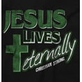 thumbnail image 2 of Jesus Lives Eternally Christian Womens Slim Fit Graphic Tee Brisco Brands S, 2 of 5