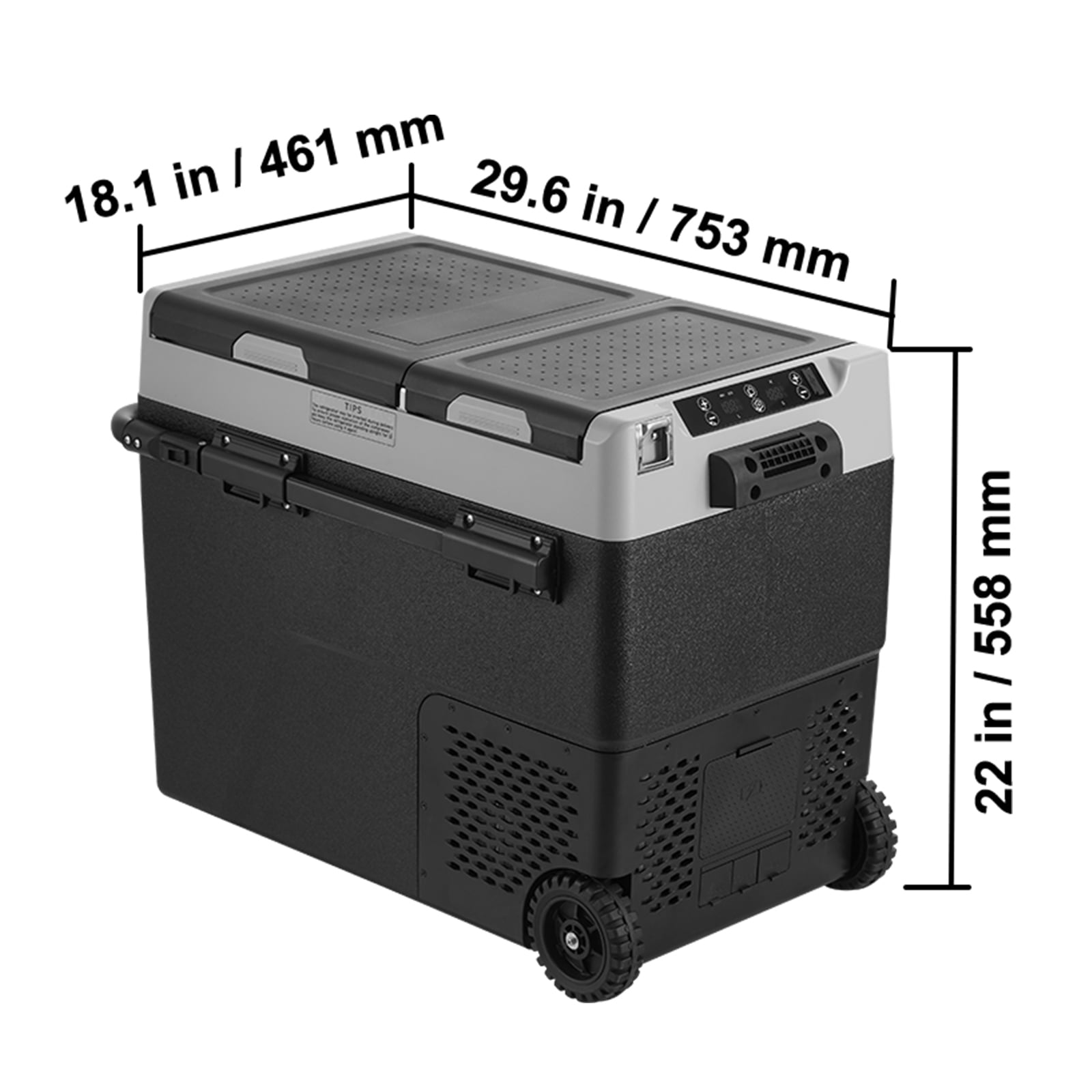 KFFKFF 12 Volt Car Refrigerators 58L / 61.5 QT RV Refrigerator, Freezer Fridge Cooler DC & AC, for Home, Travel, Camping, RV and Outdoor