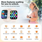 Mingdaln 1.85HD Men Womens Smart watch,with Bluetooth Answer/Make Calls/120+Sports Modes/10 Days Standby, IP68 Waterproof Fitness Tracker Fits for Android Iphone Devices, perfect gift(Pink)
