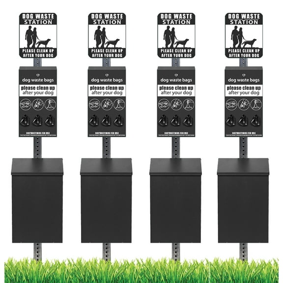 Pet Waste Station / Dog Waste Stations - Everything Included - Free 400 dog waste bags and 25 can liners