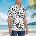 thumbnail image 5 of Xecao Hand Drawn Snake print Hawaiian shirt - a stylish short-sleeve button-down for men, perfect for casual beach and tropical outings., 5 of 9