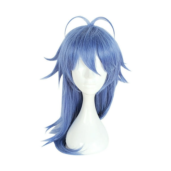 Unique Bargains Wigs for Women 22" Blue Black Wigs with Wig Cap