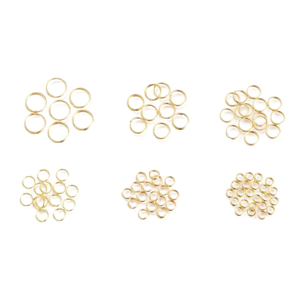 Iron Split Rings Double Loops Jump Rings Golden 4~10x1.4mm Inner Diameter: 3.3~8.6mm about 5316pcs/500g Iron