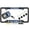 Black - Style 1, variant on [Officially Licensed Product] - U.S. Navy Veteran with Eagle, Anchor Logo - Domed Custom-Made Personalized Narrow (Thin) Top 4 Hole Metal Car License Plate Frame with Free caps - Chrome (Qty:1 Frame)