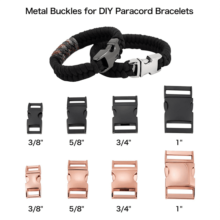 6pcs Paracord Bracelet Buckles 6pcs Metal Quick Release Buckles Belt Buckle,1  Inch Gold