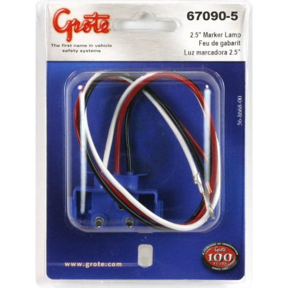 Grote 67090-5 - Pigtail, Economy, 3 Wire, 90 Degree, Retail Pack