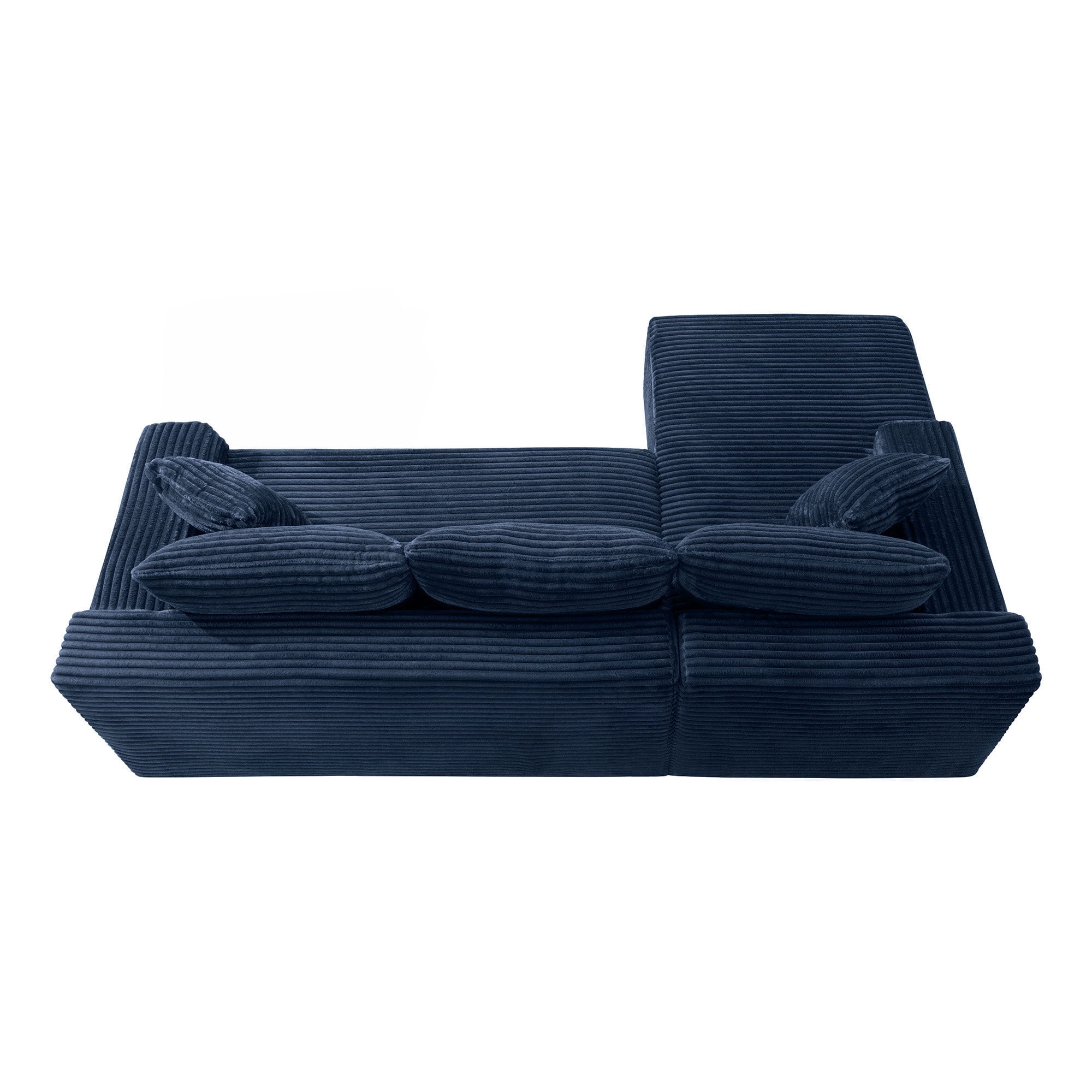 Leumius 106.3" Cloud Modular Sectional Sofa Couch with L-Shape Chaise,Modern Minimalist Upholstered Couches for Living Room Bedroom No Assembly Required Blue-L
