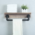 thumbnail image 2 of PinesC Industrial Pipe Rack, Rustic Wall Rack with Towel Bar, 20 Inch Farmhouse Bathroom Towel Rack, Floating Shelf Wall Mounted Home Decor Wooden Rack, Vintage Gray Vintage Gray 20 Inch, 2 of 5