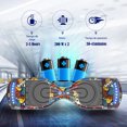 thumbnail image 3 of HOVERSTAR Bluetooth Hoverboard, LBW12A Color cromado o monopatín eléctrico de piel impresa con ruedas intermitentes LED, 3 of 5